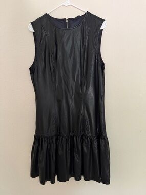 VICI Black Faux Leather Midi Dress